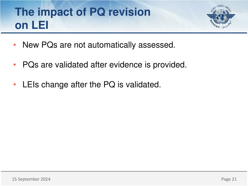 the impact of pq revision on lei