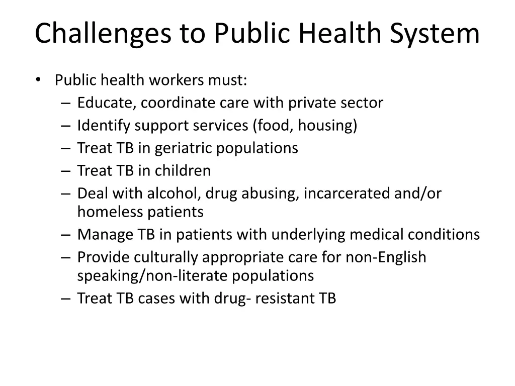 challenges to public health system