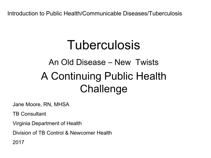 introduction to public health communicable