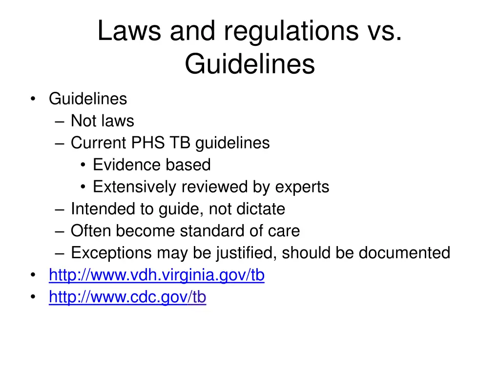 laws and regulations vs guidelines