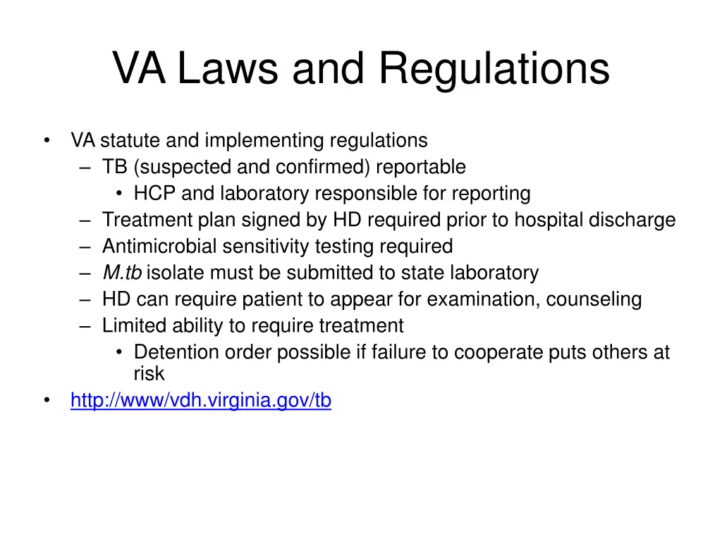 va laws and regulations