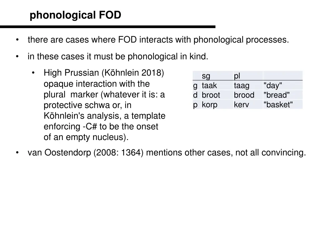 phonological fod