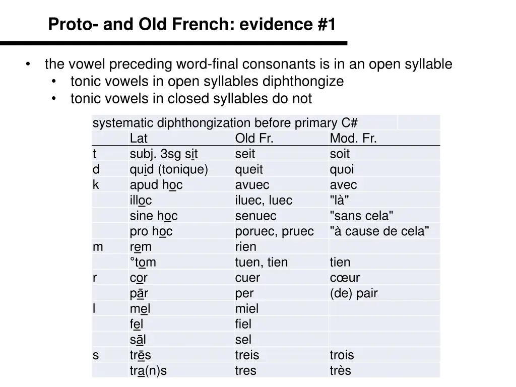 proto and old french evidence 1 6