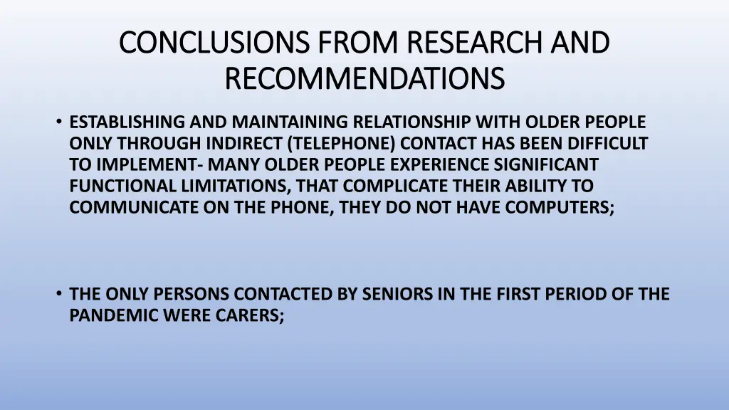 conclusions from research and conclusions from