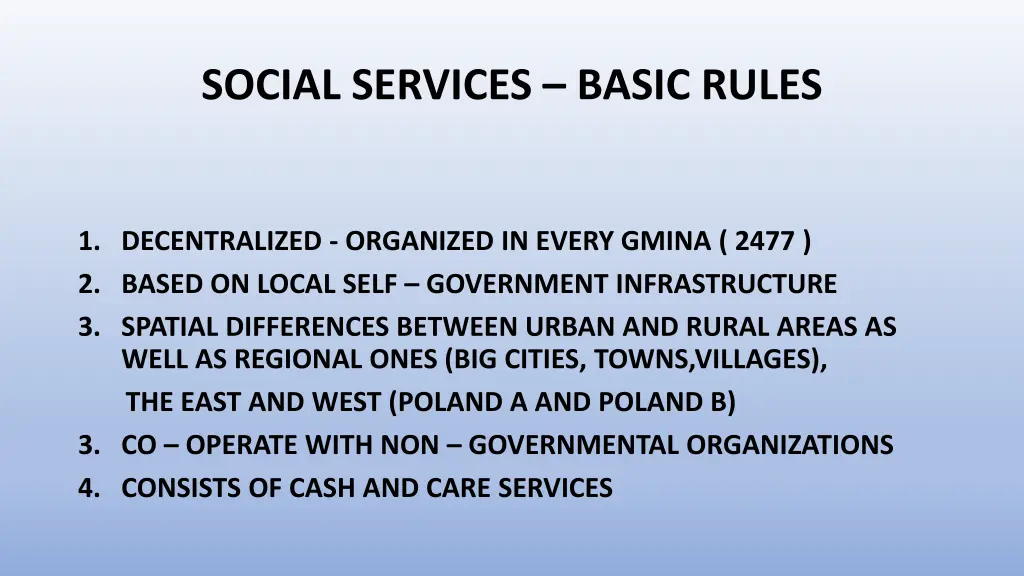 social services basic rules