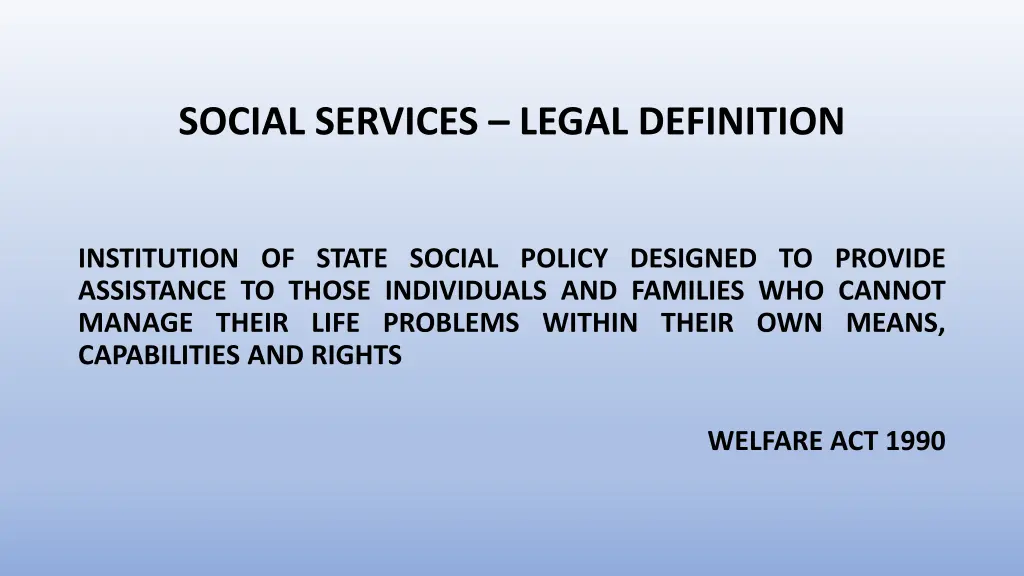 social services legal definition