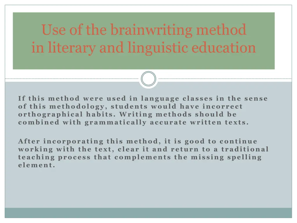 use of the brainwriting method in literary 1