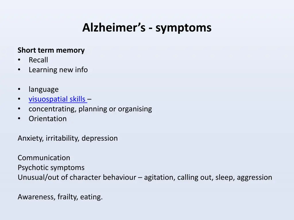 alzheimer s symptoms