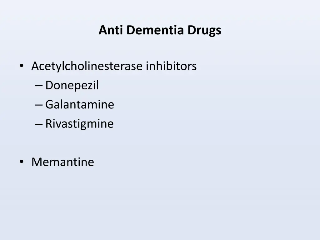 anti dementia drugs