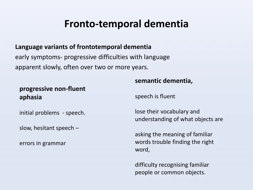 fronto temporal dementia 2