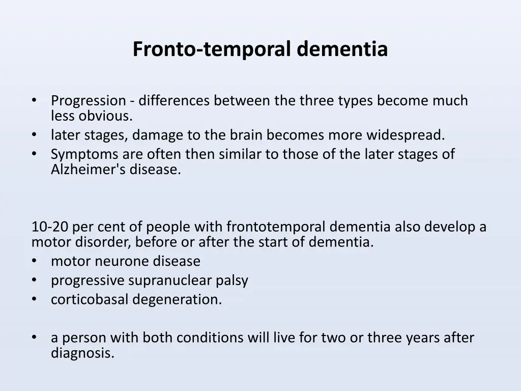 fronto temporal dementia 3