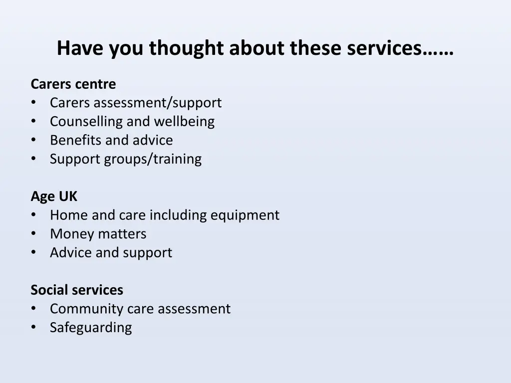 have you thought about these services 1