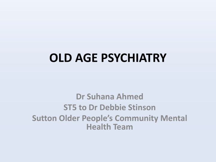 old age psychiatry