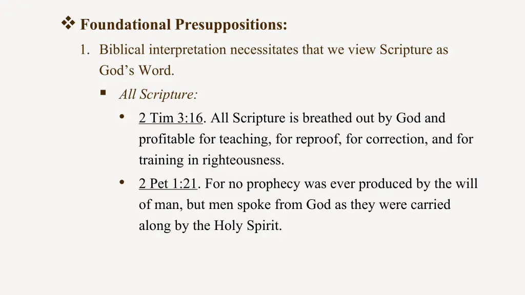 foundational presuppositions 1 biblical 2