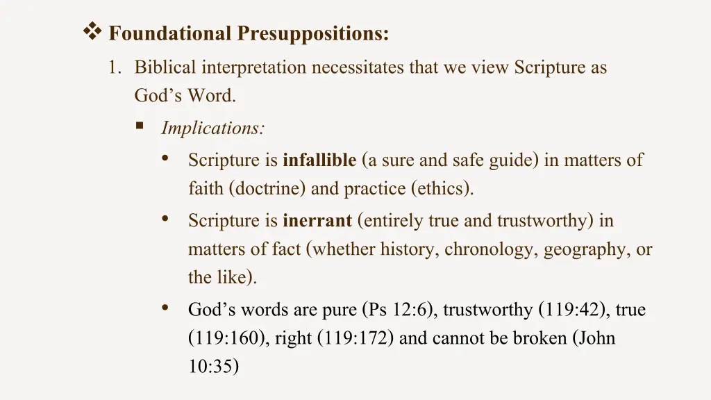 foundational presuppositions 1 biblical 3