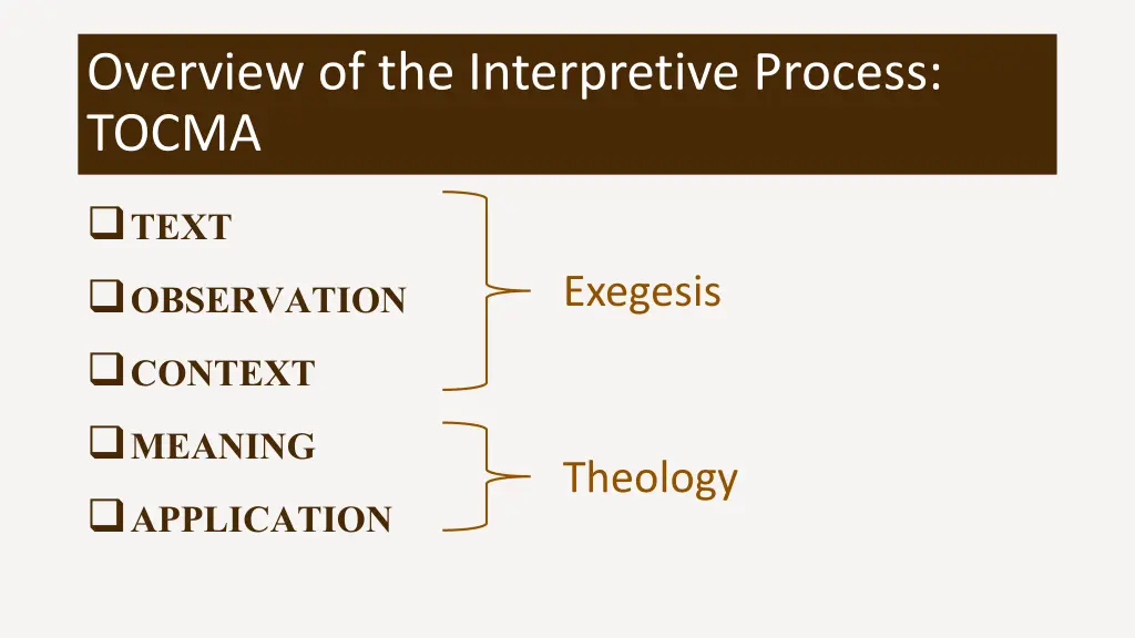 overview of the interpretive process tocma