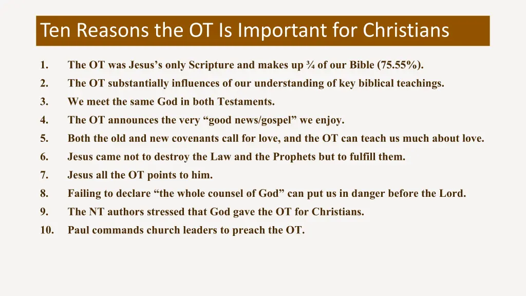 ten reasons the ot is important for christians