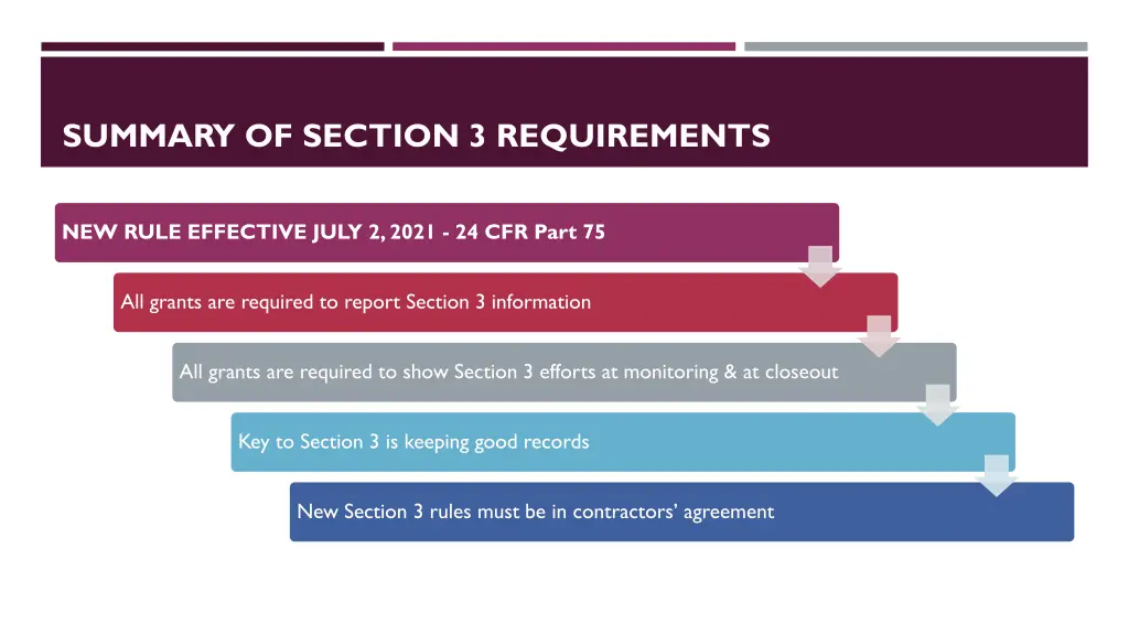 summary of section 3 requirements