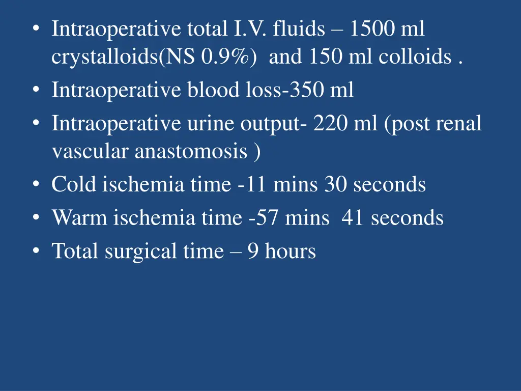 intraoperative total i v fluids 1500