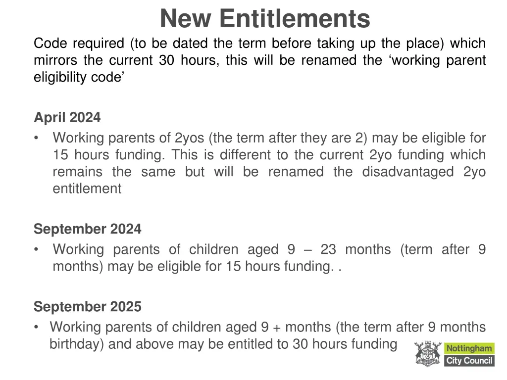 new entitlements