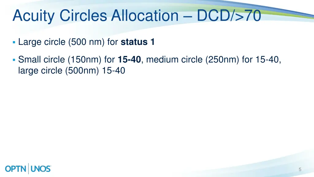 acuity circles allocation dcd 70