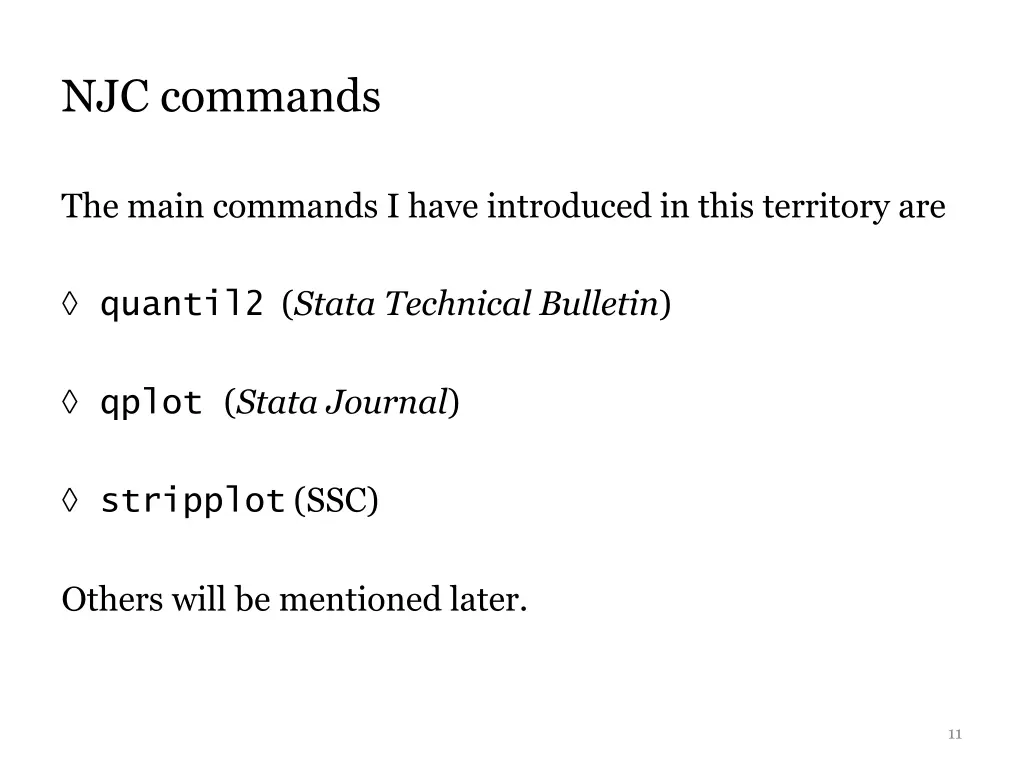 njc commands