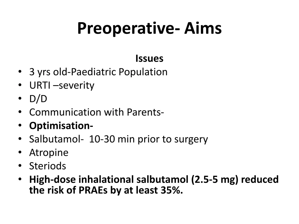 preoperative aims