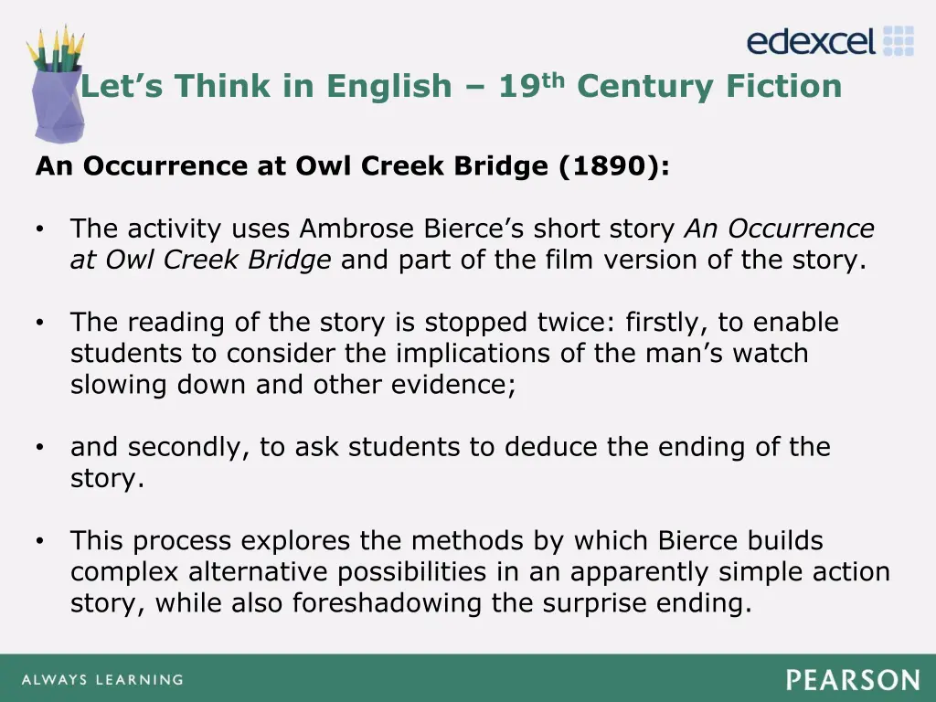 let s think in english 19 th century fiction