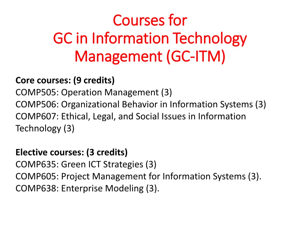 courses for courses for