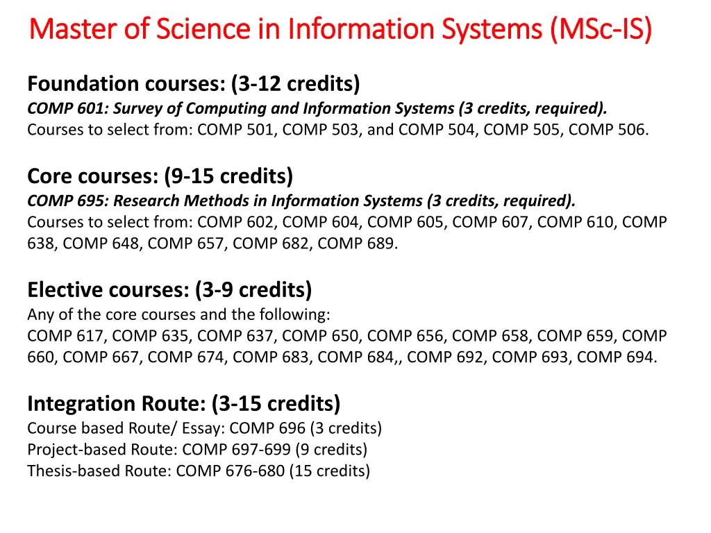 master of science in information systems 1