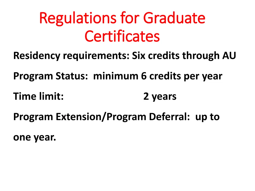 regulations for graduate regulations for graduate