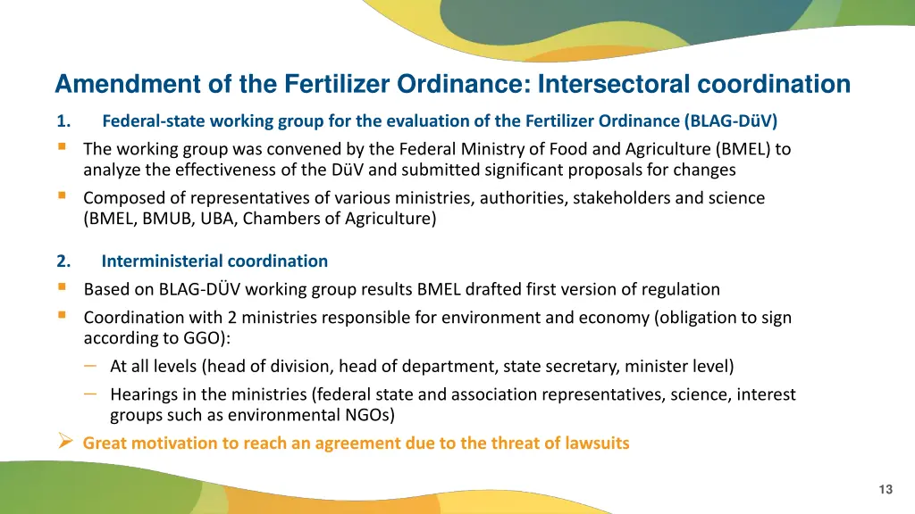 amendment of the fertilizer ordinance