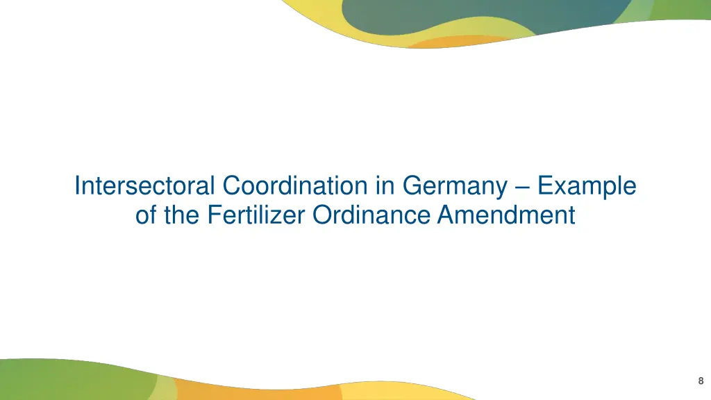 intersectoral coordination in germany example