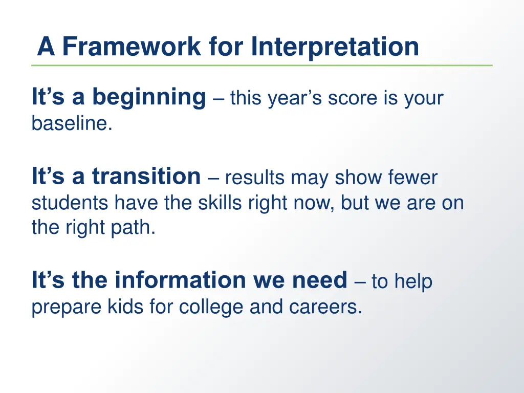 a framework for interpretation