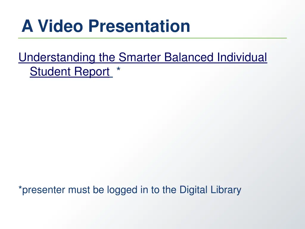 a video presentation