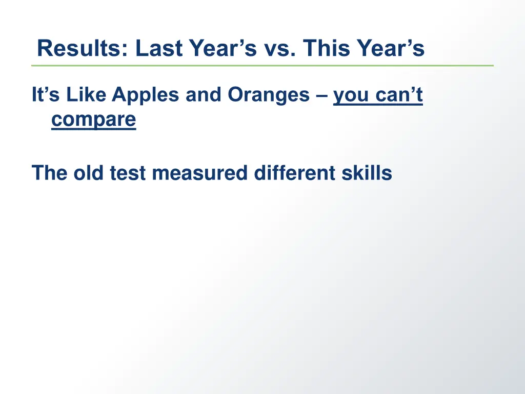 results last year s vs this year s