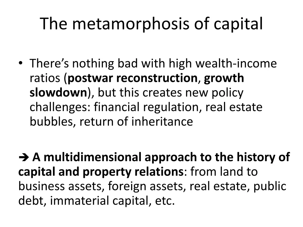 the metamorphosis of capital