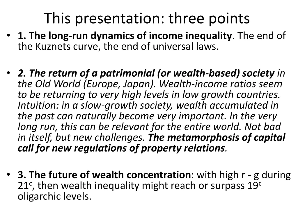 this presentation three points 1 the long 1