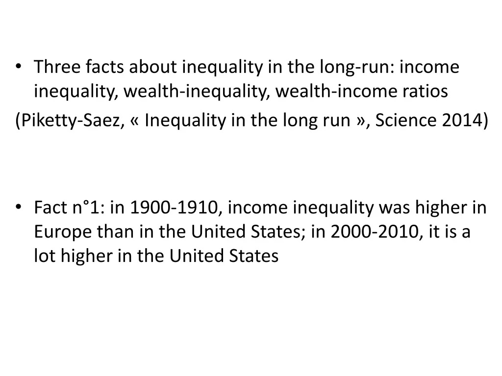 three facts about inequality in the long