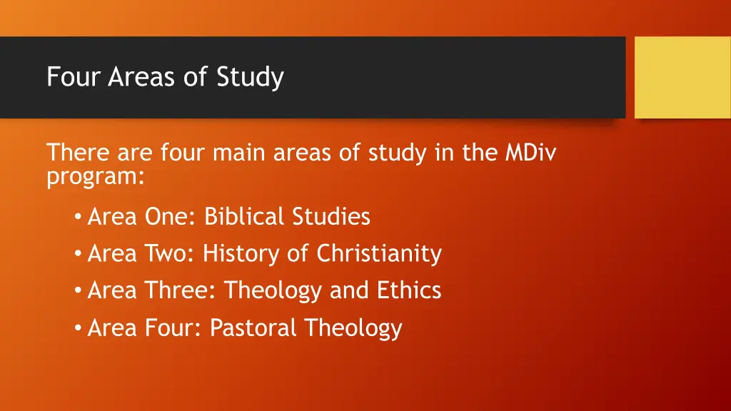 four areas of study