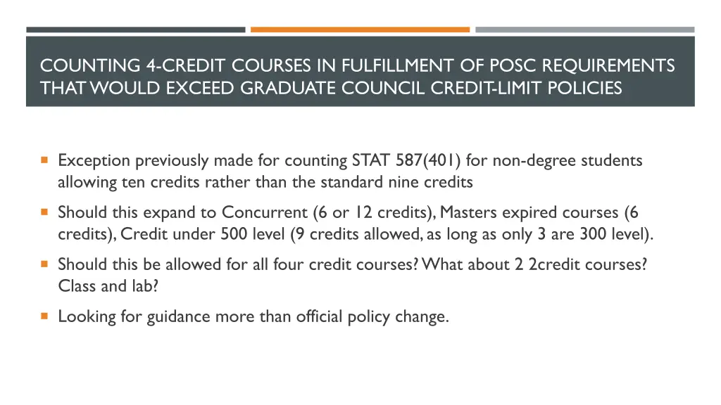 counting 4 credit courses in fulfillment of posc