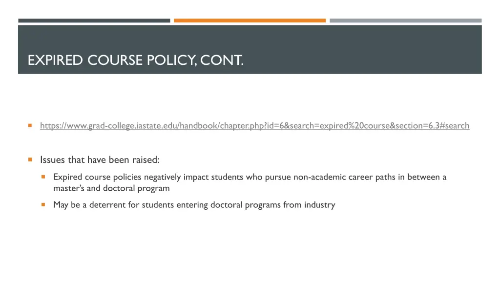 expired course policy cont