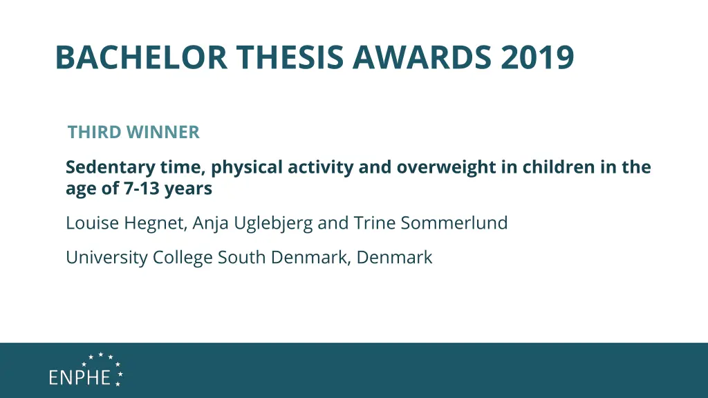 bachelor thesis awards 2019 2