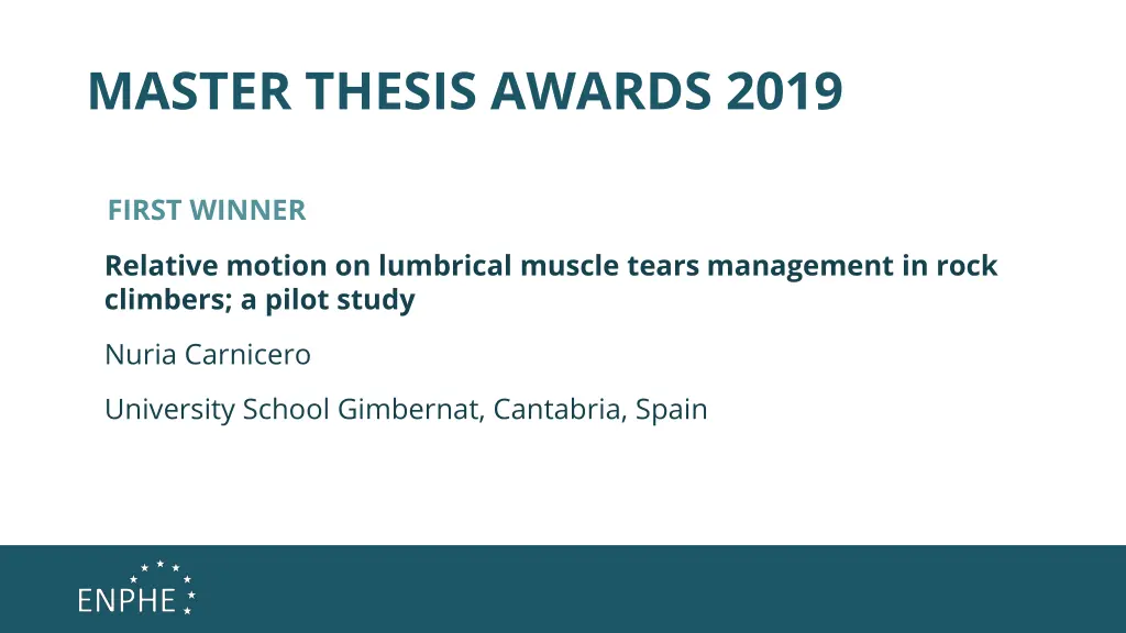 master thesis awards 2019