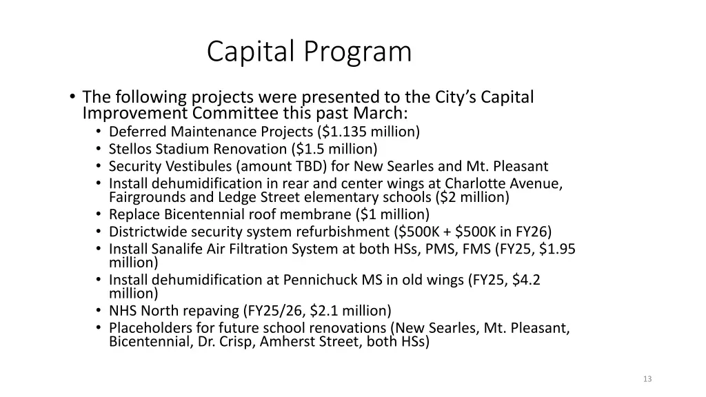 capital program