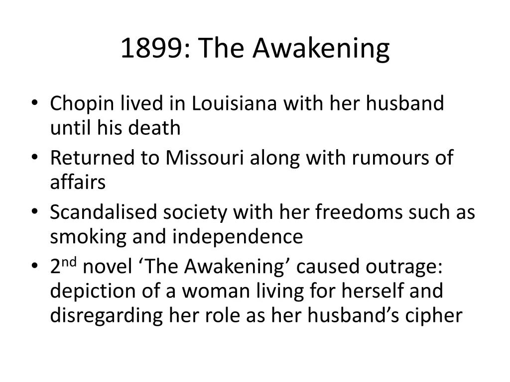 1899 the awakening