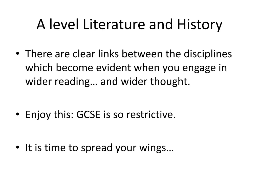 a level literature and history