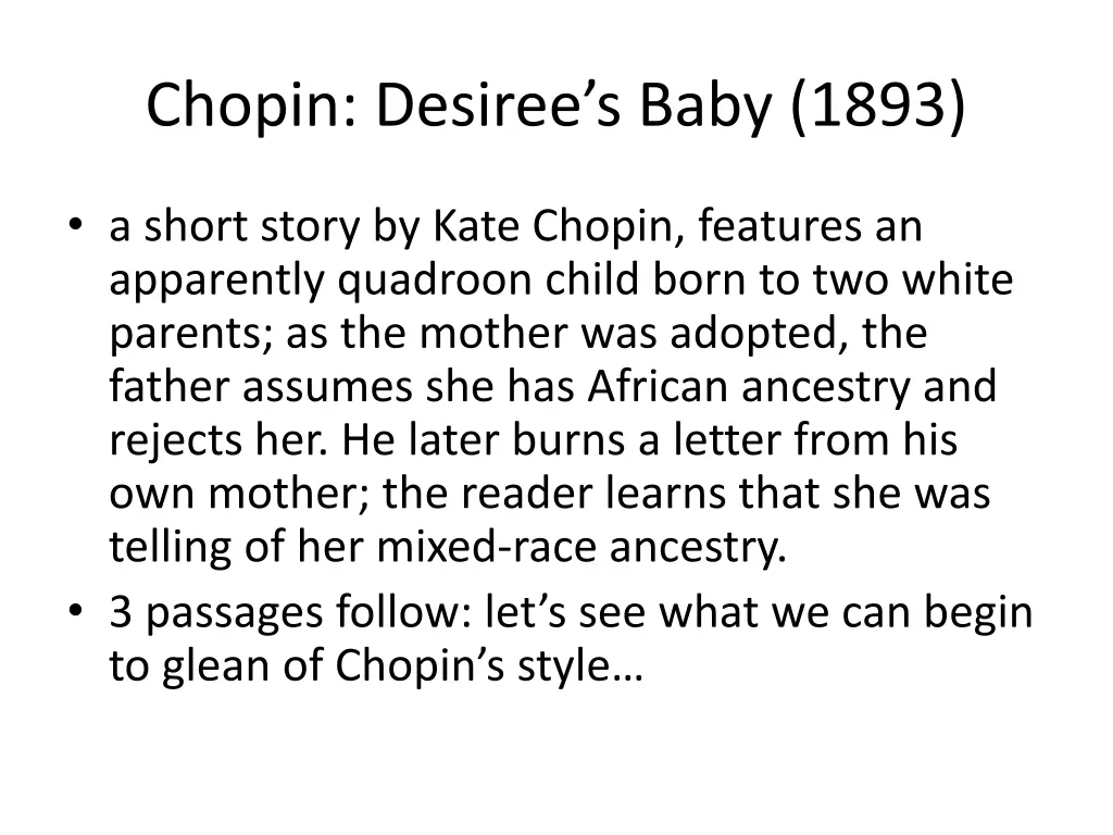 chopin desiree s baby 1893