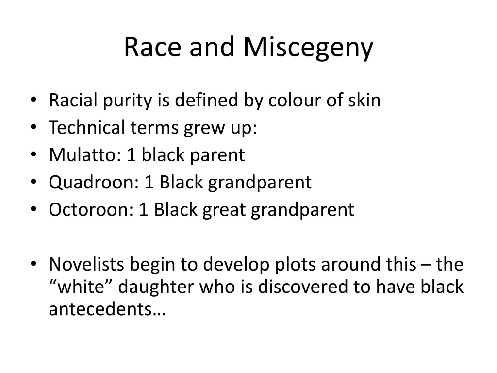 race and miscegeny