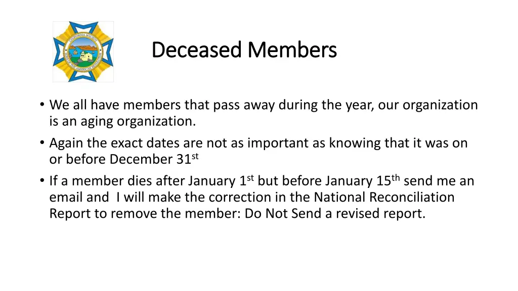 deceased members deceased members